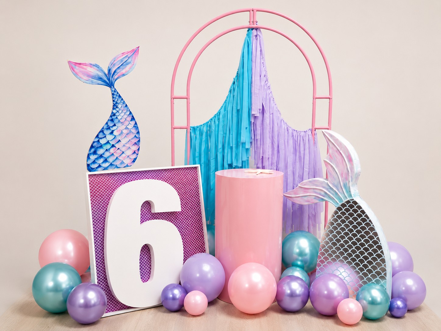 Mermaid themed kids party setup at Kidztown Seaford