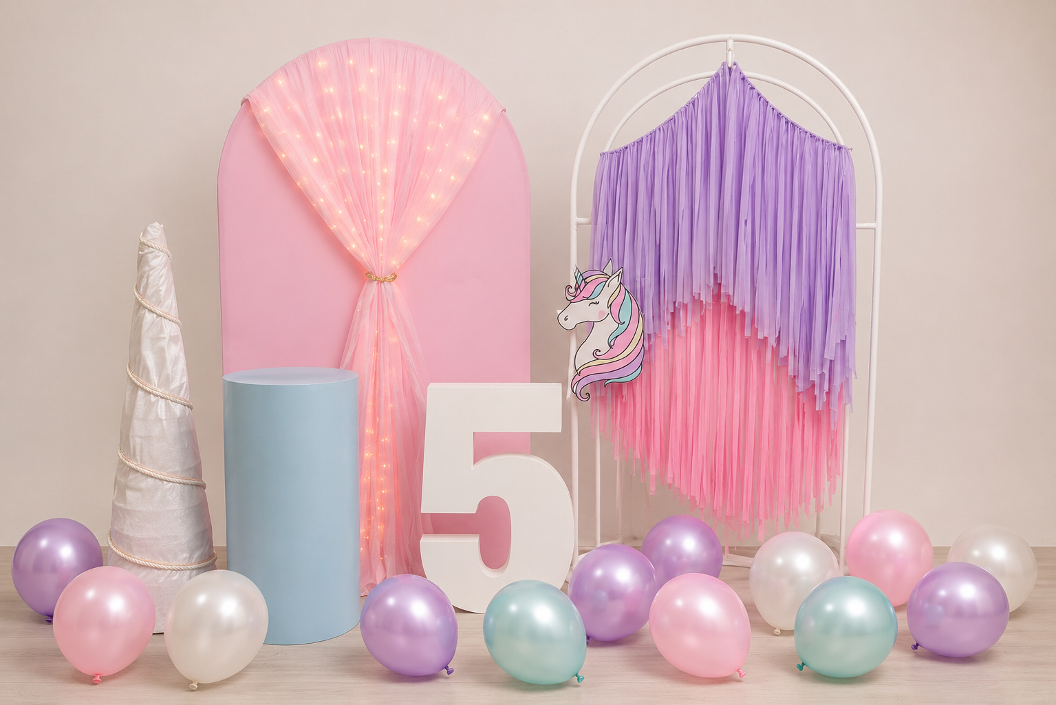 Unicorn themed kids party setup at Kidztown Seaford